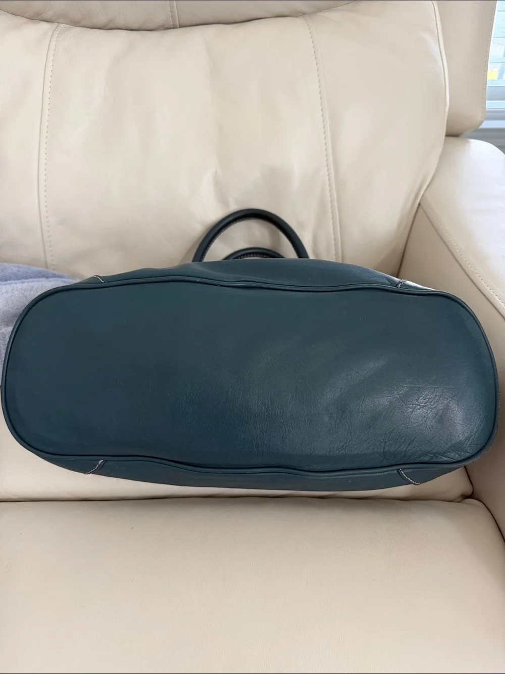 Talbots Beacon Hill domed satchel in a gorgeous teal leather & silver hardware